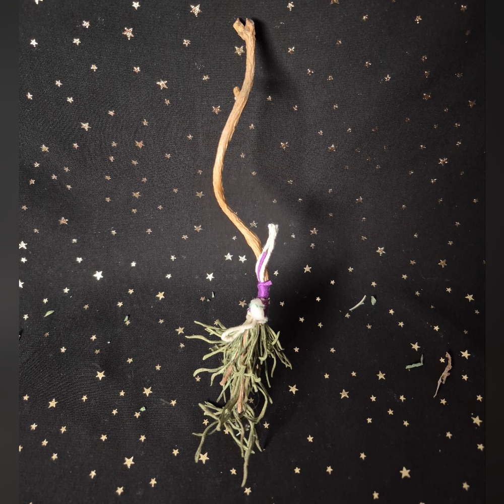 Baby Rosemary and Quartz Herbal Besom Broom